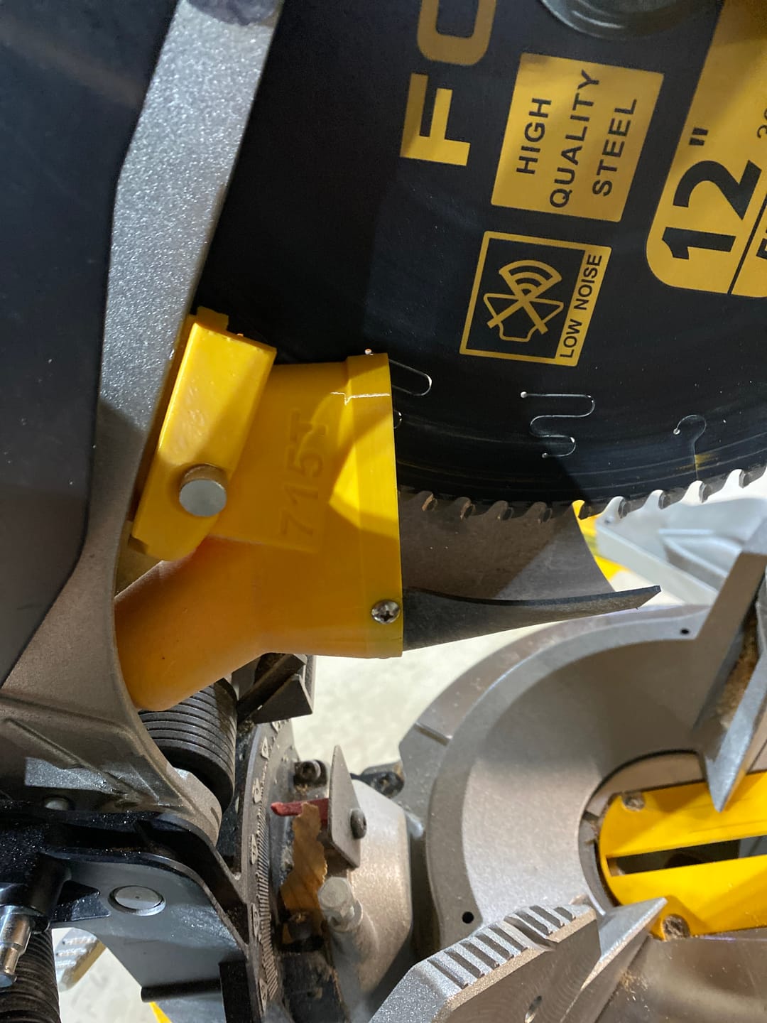 Customer photo review of Dewalt DW715/716 12" Non-Sliding Miter Saw Dust Collection