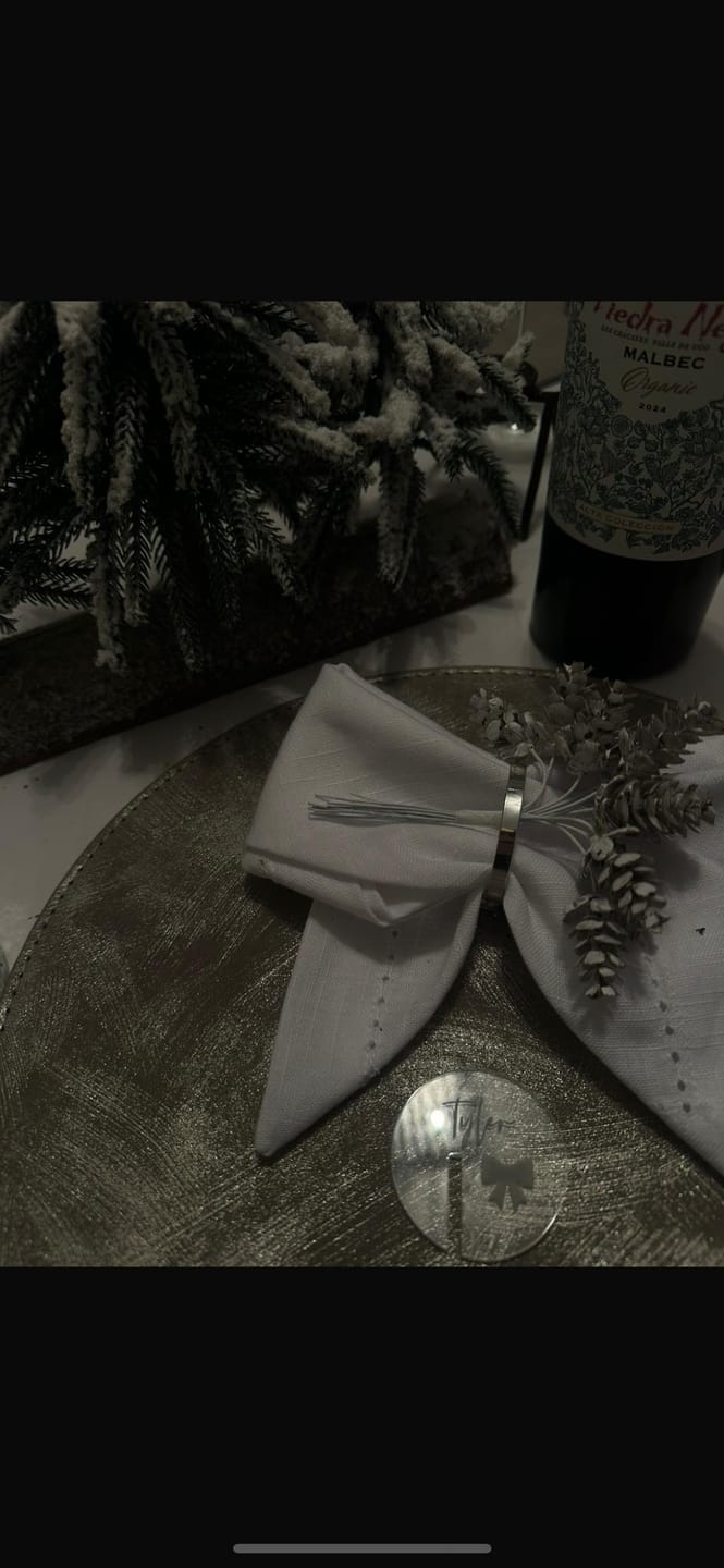 Customer photo review of Personalised Christmas Bow Drink Tags