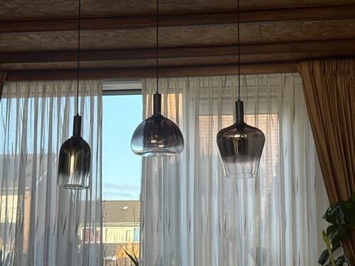 Customer photo review of Hanglamp Auralis - 3-lichts - Chroom - Glas