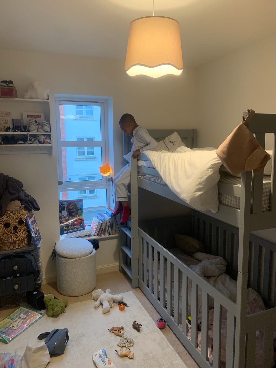 Customer photo review of Wooden Bunk Bed Cris with Cot Bed