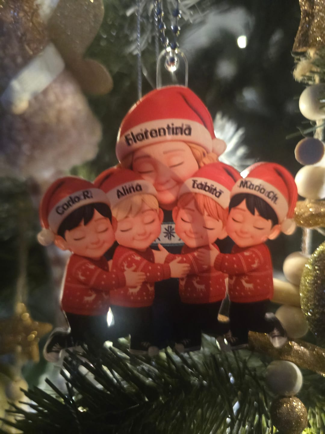 Customer photo review of Grandma Hugging Grandkids - Personalized Acrylic Ornament - Heartwarming Christmas Gift for Grandma, Grandkids