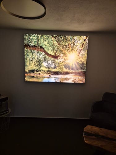 Customer photo review of Leuchtbild Acrylglas Canvalight® DIA | Wald mit Bach bei Sonnenschein | Querformat