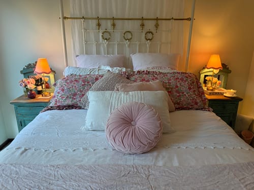 Customer photo review of Blush Scallop Ruffle Lamp Shade