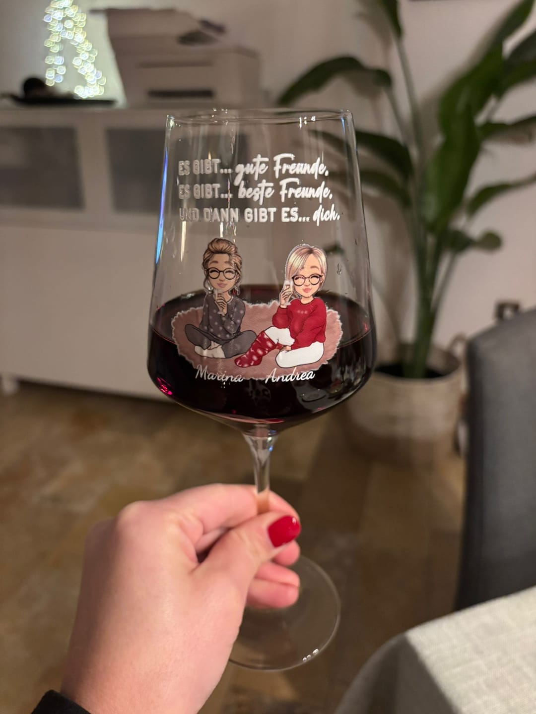 Customer photo review of Herzensmenschen - Personalisiertes Weinglas