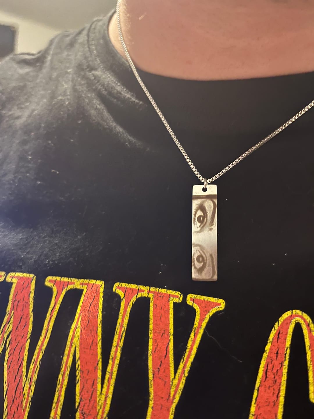 Customer photo review of Personalized Eye Photo Necklace