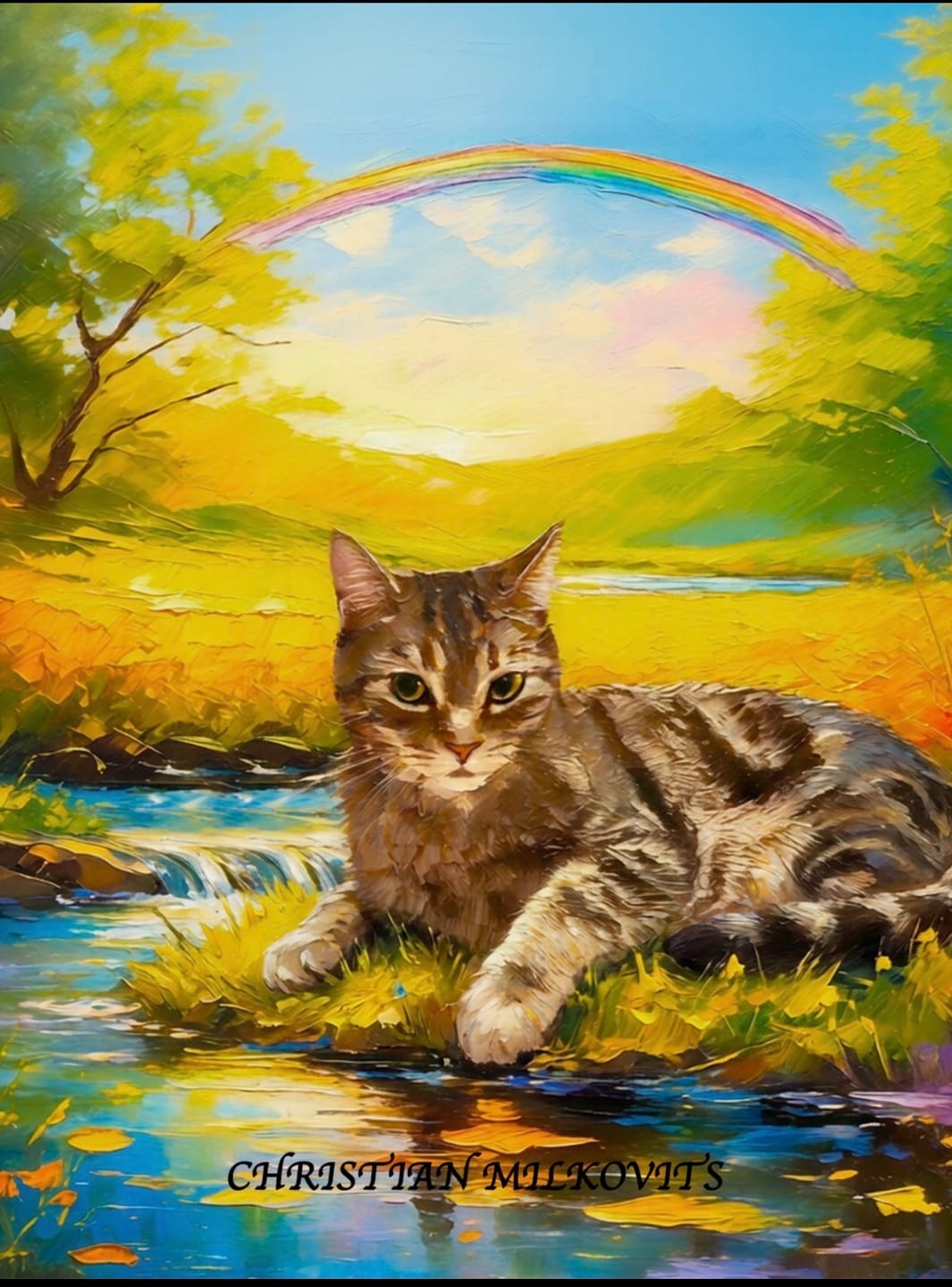 Customer photo review of Rainbow Bridge Memories Pet Portrait