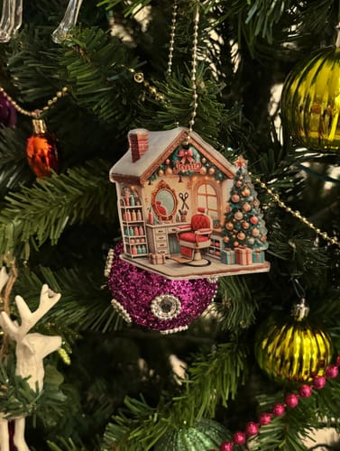 Customer photo review of Personalized Hair Salon Christmas Ornament With Name | Exclusive Winter Hairdressing Fairy Tale For Hairdressers Stylists