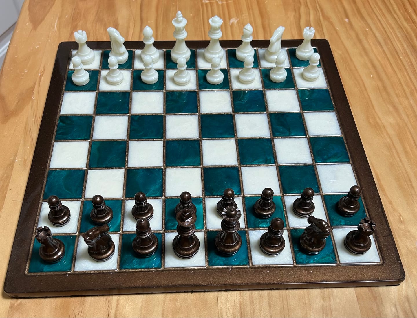 Customer photo review of 14.5x14.5x0.5" Medium Chess Board Silicone Mold With 1.5" Squares
