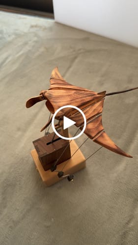Customer video review of MarinerPoet™ Handcrafted Wooden Manta Ray Automaton