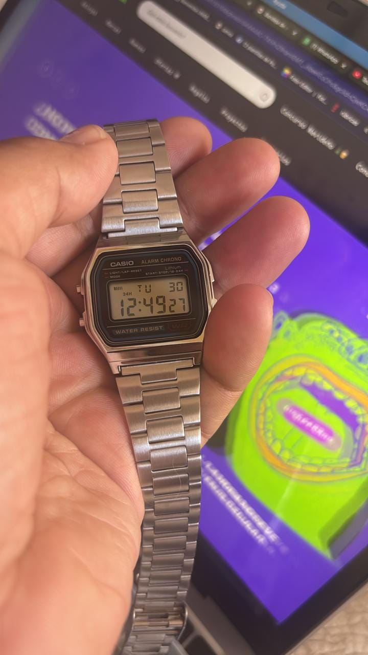 Customer photo review of Reloj Casio Vintage A158WA-1DF Azul/Plateado