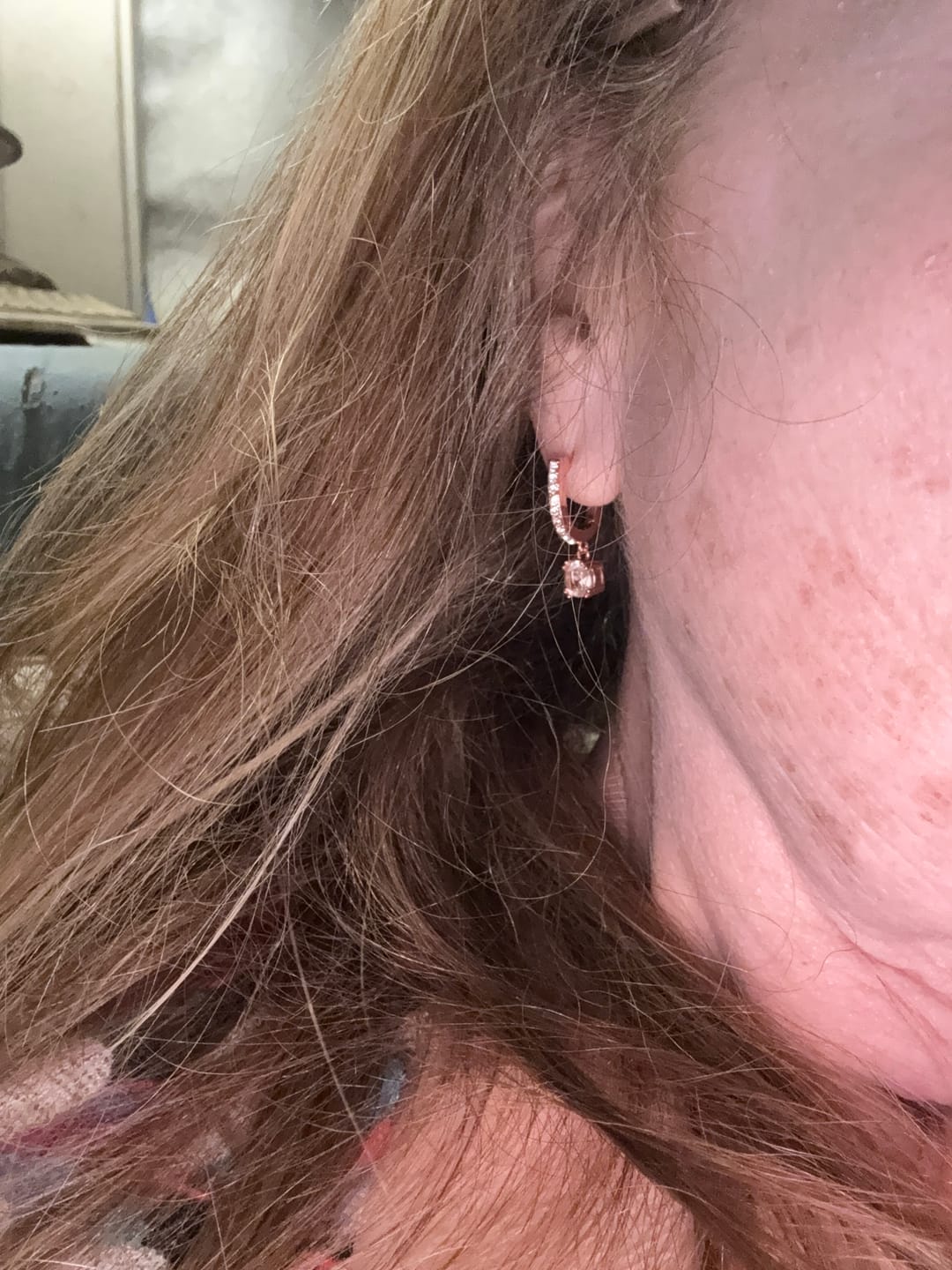 Customer photo review of McKenzie 18k White Gold Plated Drop Dangle Earrings with Swarovski Crystals