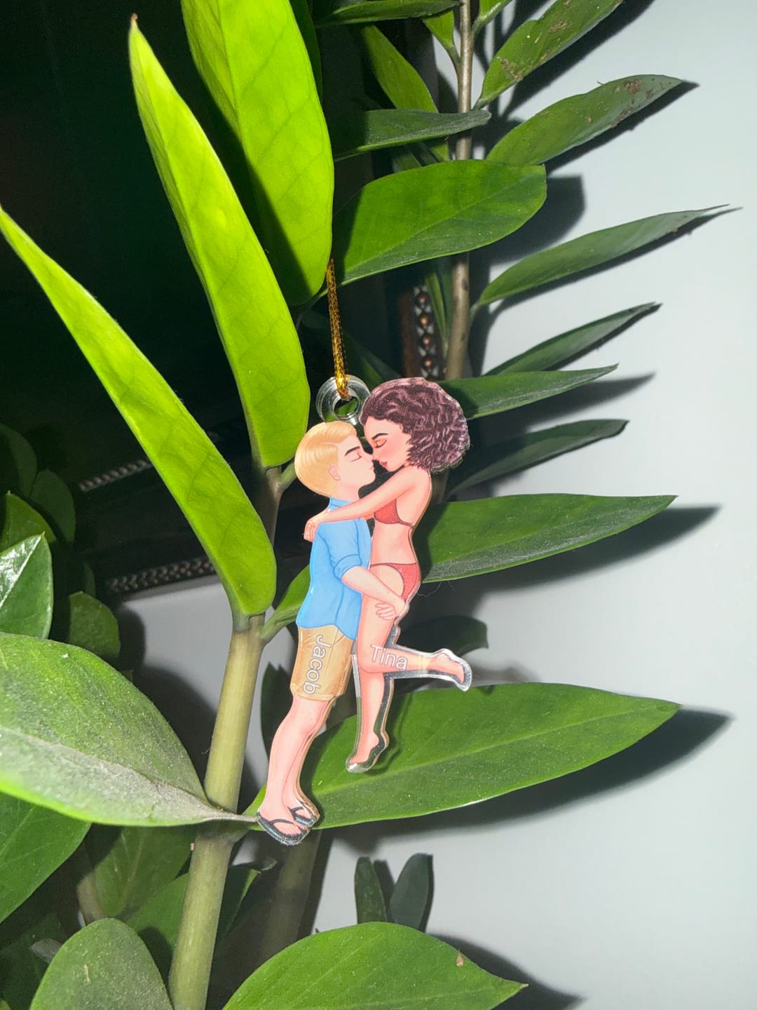 Customer photo review of Doll Couple Kissing Hugging  Personalized Ornament
