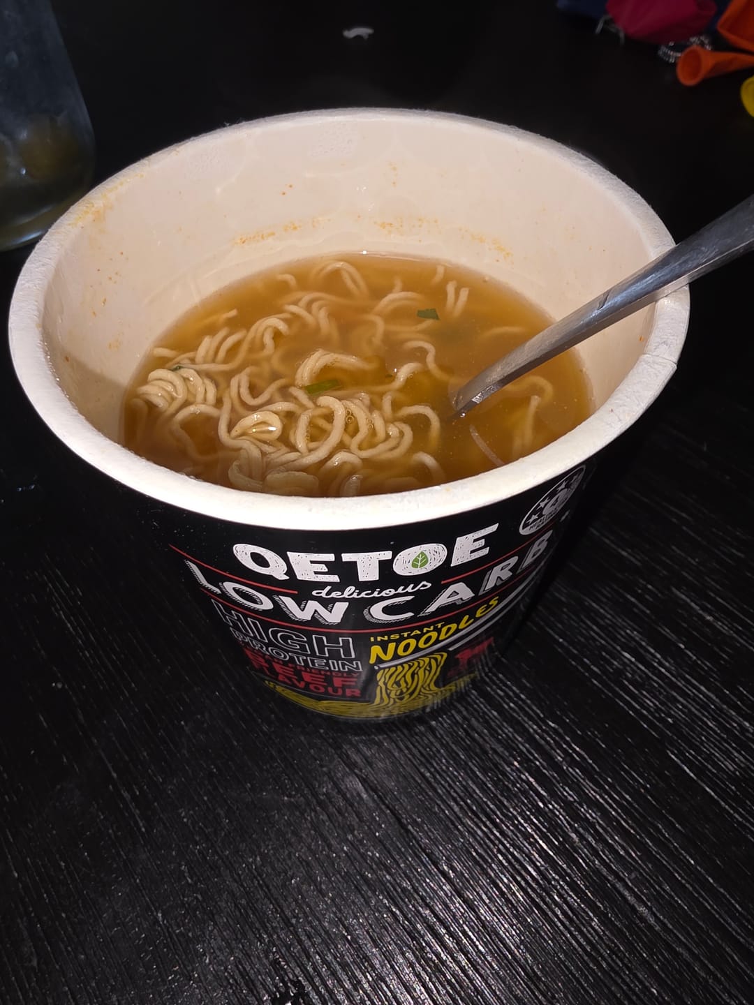 Customer photo review of Qetoe Low Carb High Protein Instant Cup Noodle - CHICKEN 6 PACK