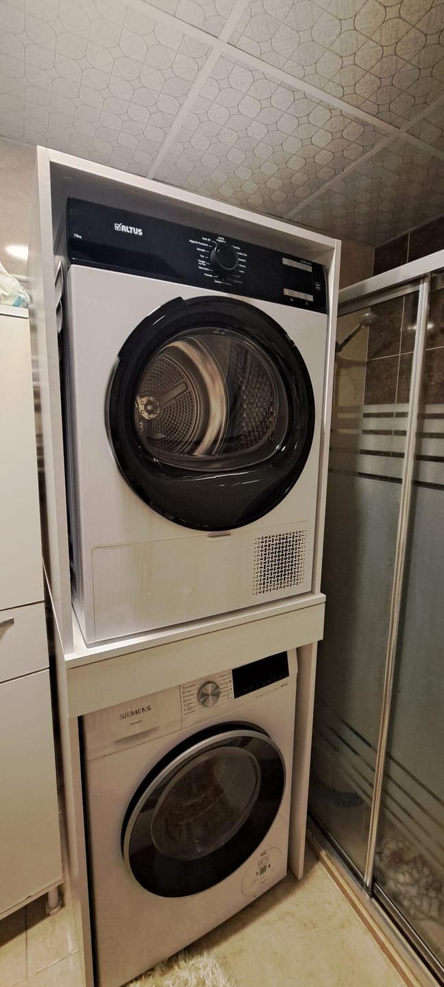 Customer photo review of Rani KD113 Çamaşır Ve Kurutma Makinesi Dolabı Çekmeceli Banyo Dolabı Beyaz