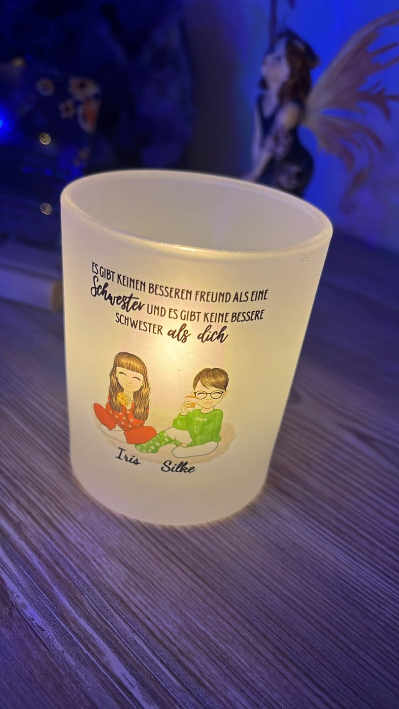 Customer photo review of Herzensmenschen - Personalisiertes Teelicht