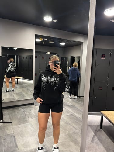 Customer photo review of Doomslayer Oversized pullover hoodie [VOID BLACK]
