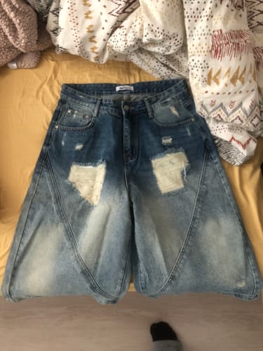 Customer photo review of Omirad Bleached-Distress Denim Shorts