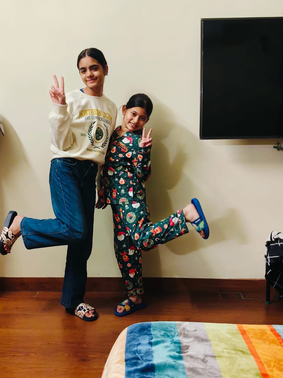 Customer photo review of Green Studious Santa Night Suit