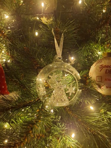 Customer photo review of Galway Crystal Angel Hanging Bauble Ornament