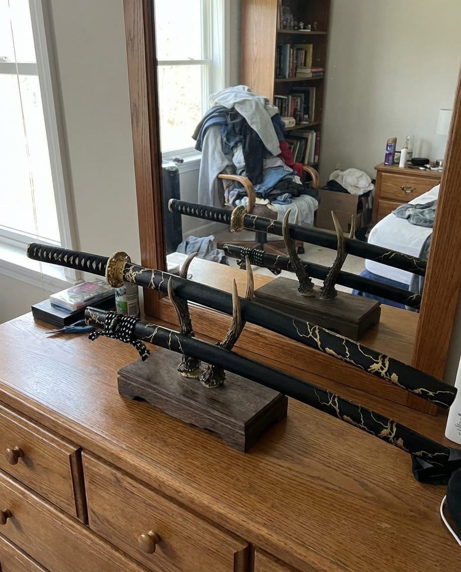 Customer photo review of Ghost of Yotei Katana Gilded Night - Limited Edition