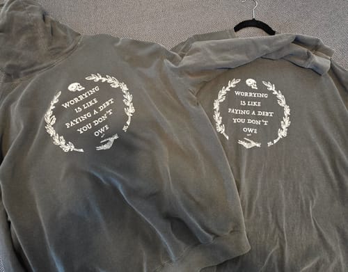 Customer photo review of Worry Tee