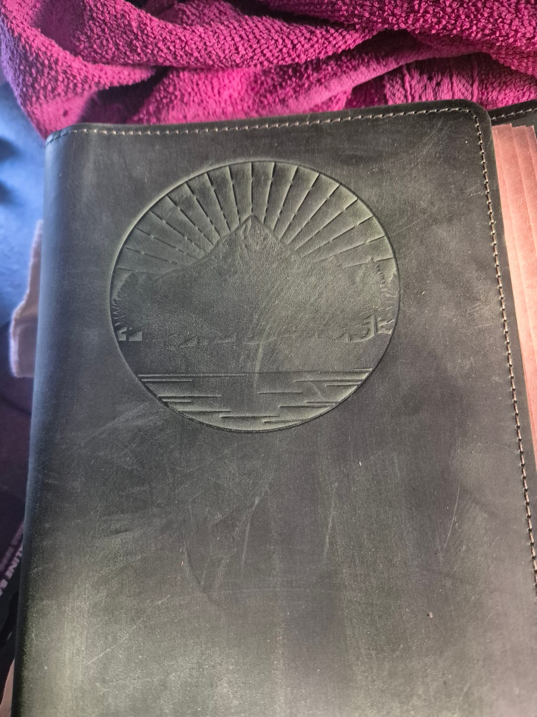 Customer photo review of Leather Journal Cover Refillable With Elastic Band