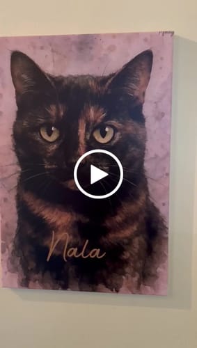 Customer video review of Dein Haustier als Porträt - Individuelle Leinwand