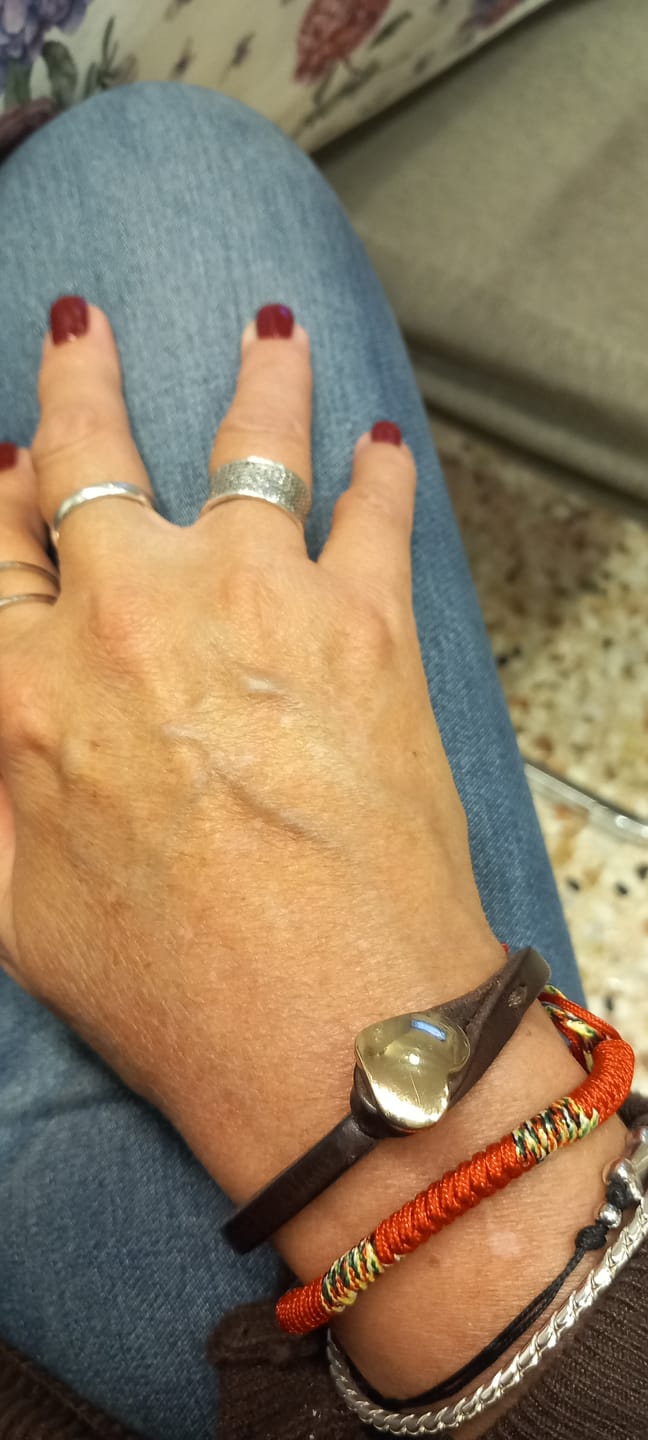 Customer photo review of Bracciale pelle Cuore Mio Oro Tulsi