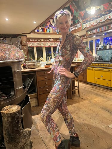 Customer photo review of Pattern Recognition Mesh Costume