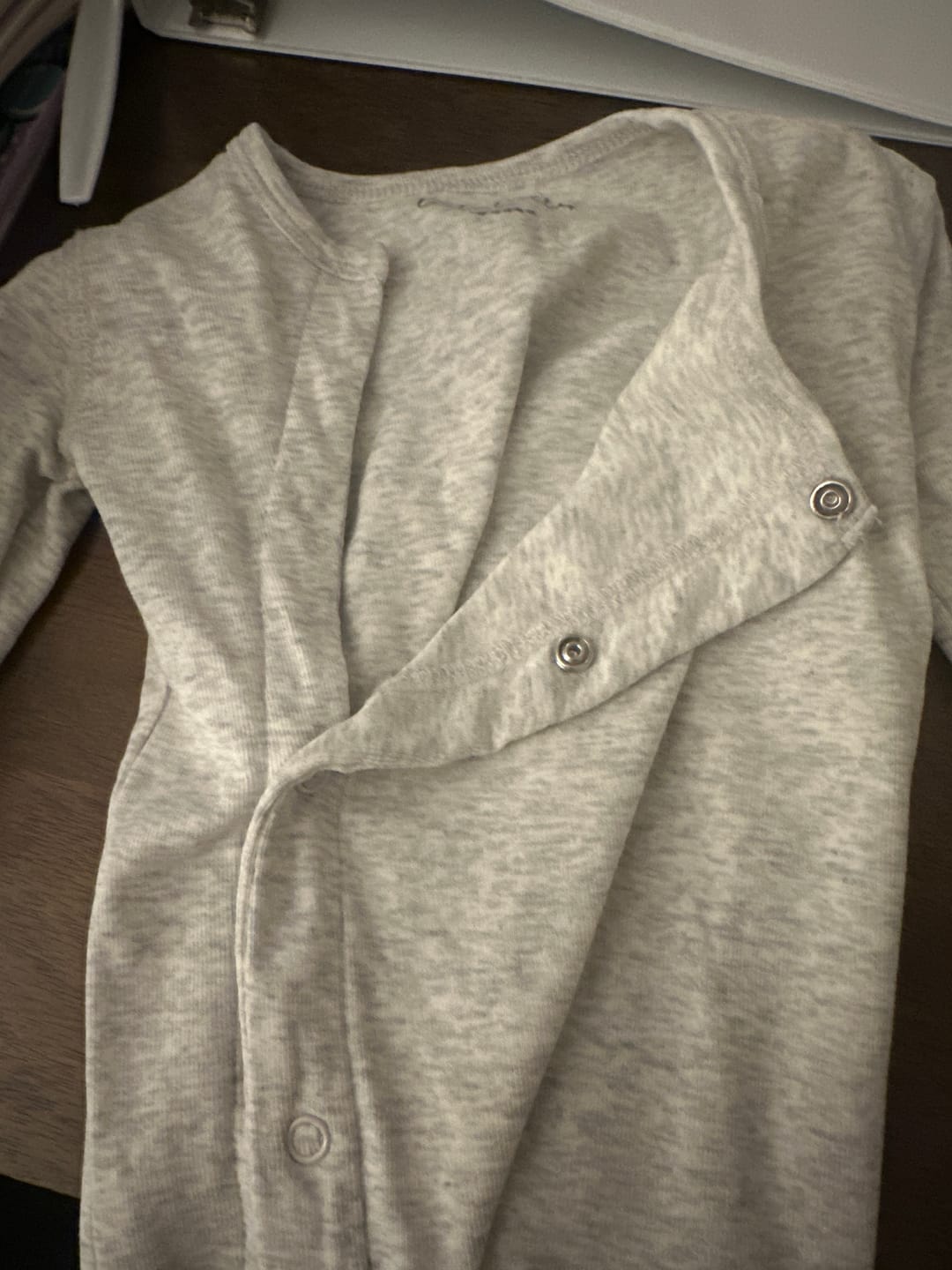 Customer photo review of The Snap Romper - Oatmeal
