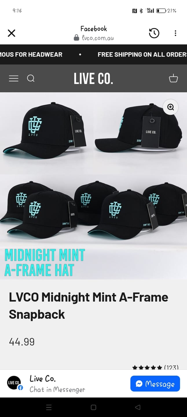 Customer photo review of ULTRA FIT MIDNIGHT MINT A-Frame Snapback