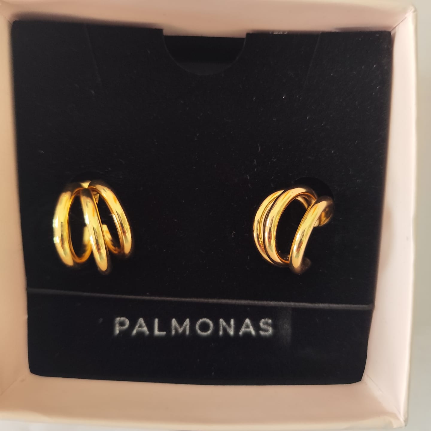 Customer photo review of Triple Circle Hoop Earrings