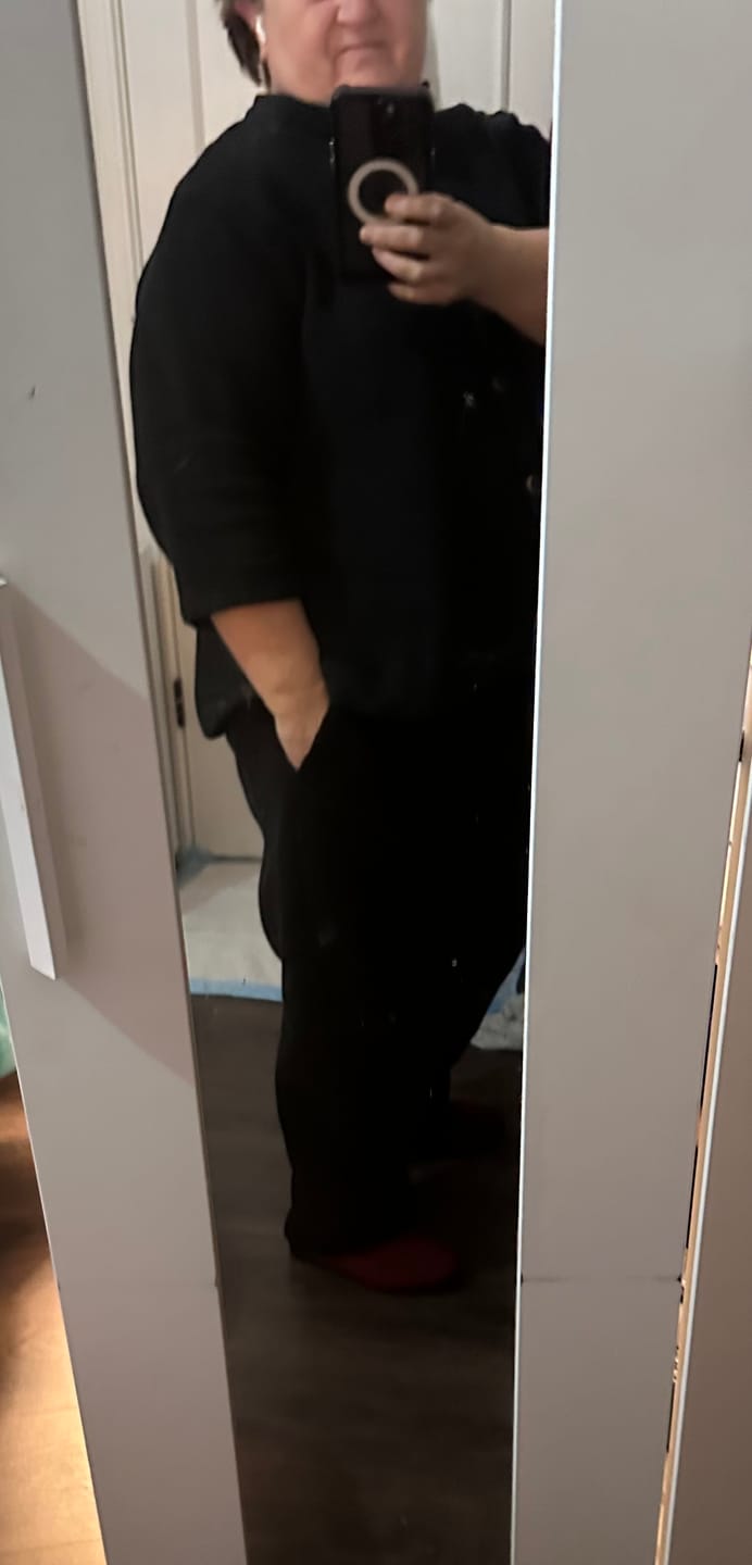 Customer photo review of Navy Blue Warm Cotton Waffle High-Rise Comfort Fit Elasticated Pant