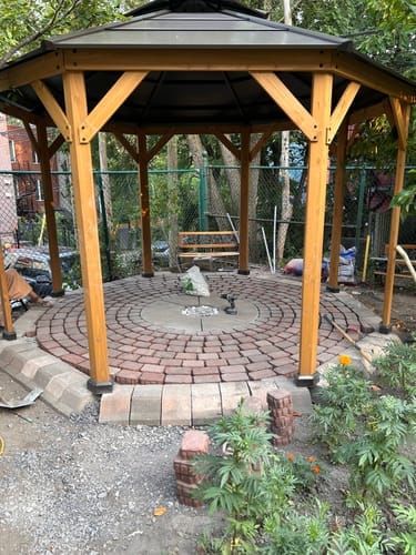 Customer photo review of SUNJOY 13x13 Octagon Wood Patio Gazebo with Ceiling Hook