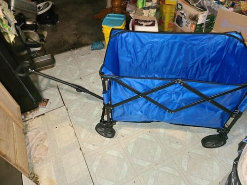 Customer photo review of SUNJOY Collapsible Folding Wagon Cart with 255L Oversized Capacity and Big Wheels