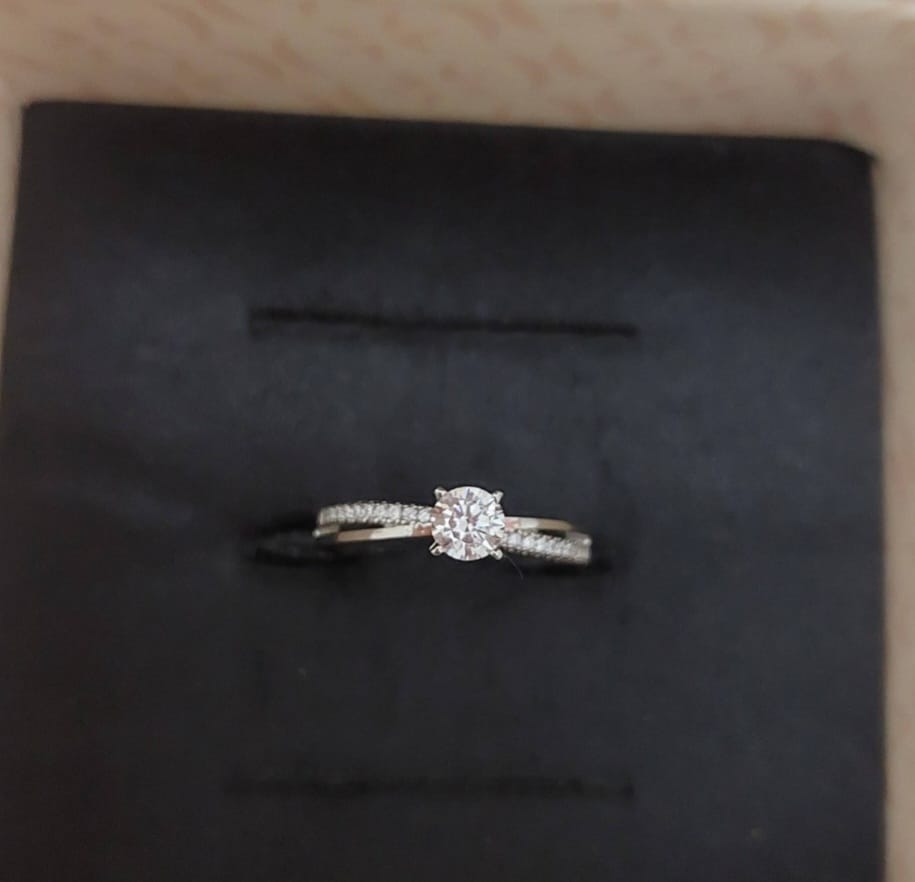 Customer photo review of Silver Zircon Layered Ring