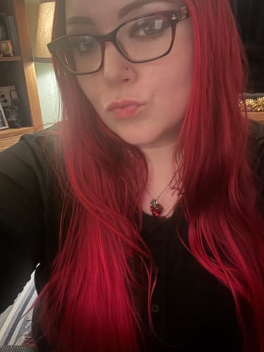 Customer photo review of Blood Rose Necklace