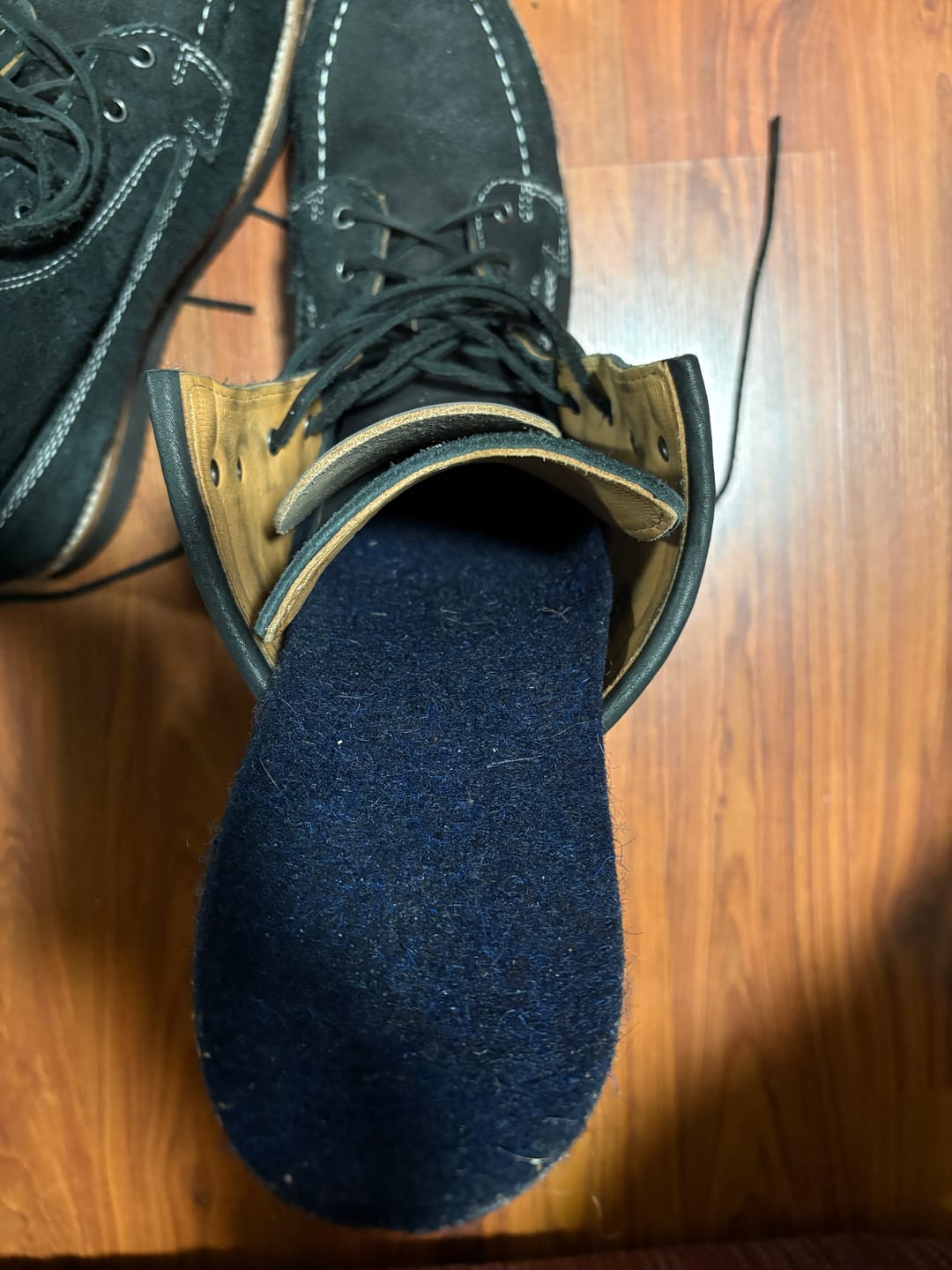 Customer photo review of Wool Felt Insoles - 8mm Thick, 2 Pair