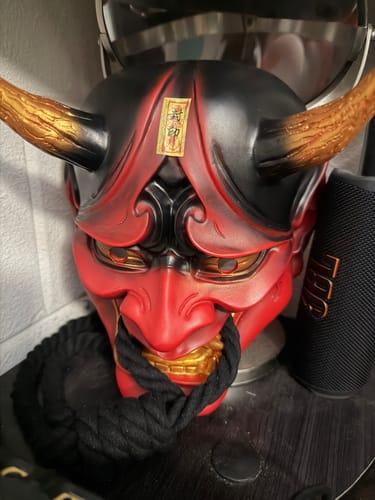 Customer photo review of Handcrafted Hannya Mask