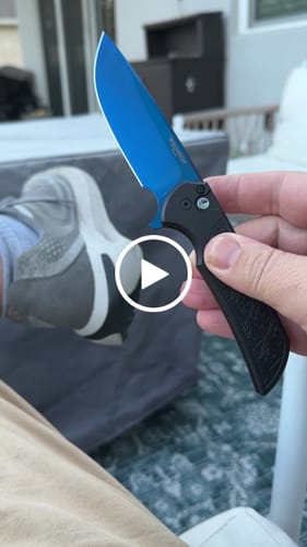 Customer video review of Pro-Tech Nexus Mordax Sapphire Blue, 3.5 inch MagnaCut Blade, Abalone Button, Made in USA (MX106-SB)