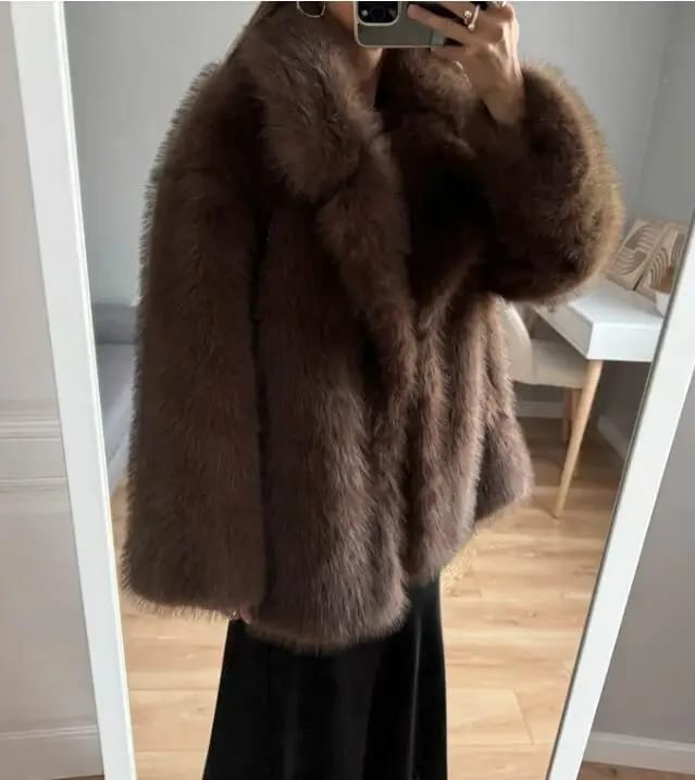 Customer photo review of Lena Oversized Faux Fur Coat