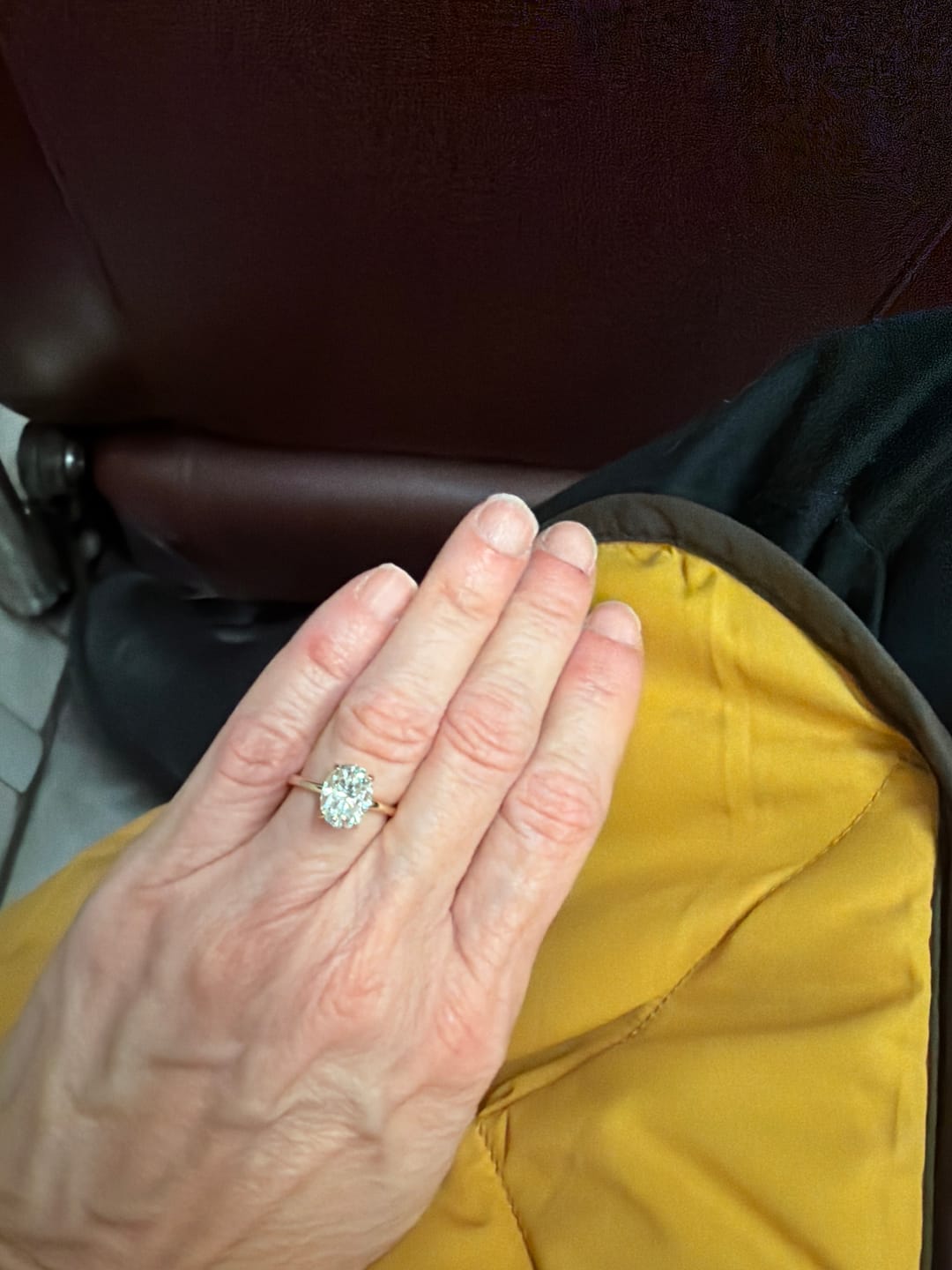 Customer photo review of 2.25ct Moissanite Oval Solitaire Ring
