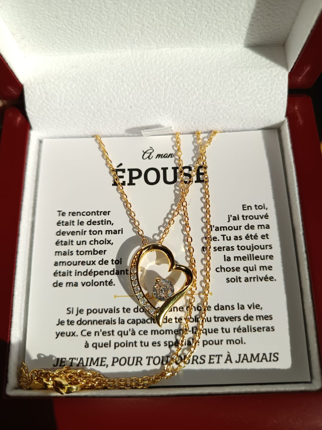 Customer photo review of A Mon Epouse- Coeur D'amour Éternel