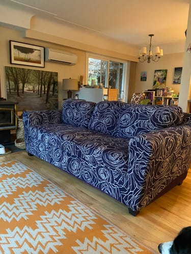 Customer photo review of Sofa Covers With Separate Seat Cushions (Spandex Print)