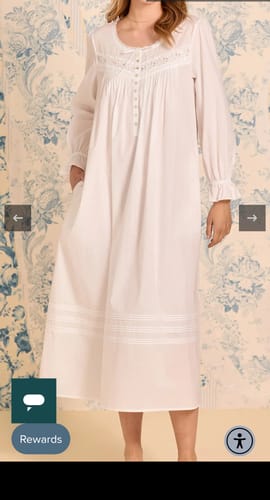 Customer photo review of Iconic White Long Sleeve Cotton Lawn Ballet Nightgown