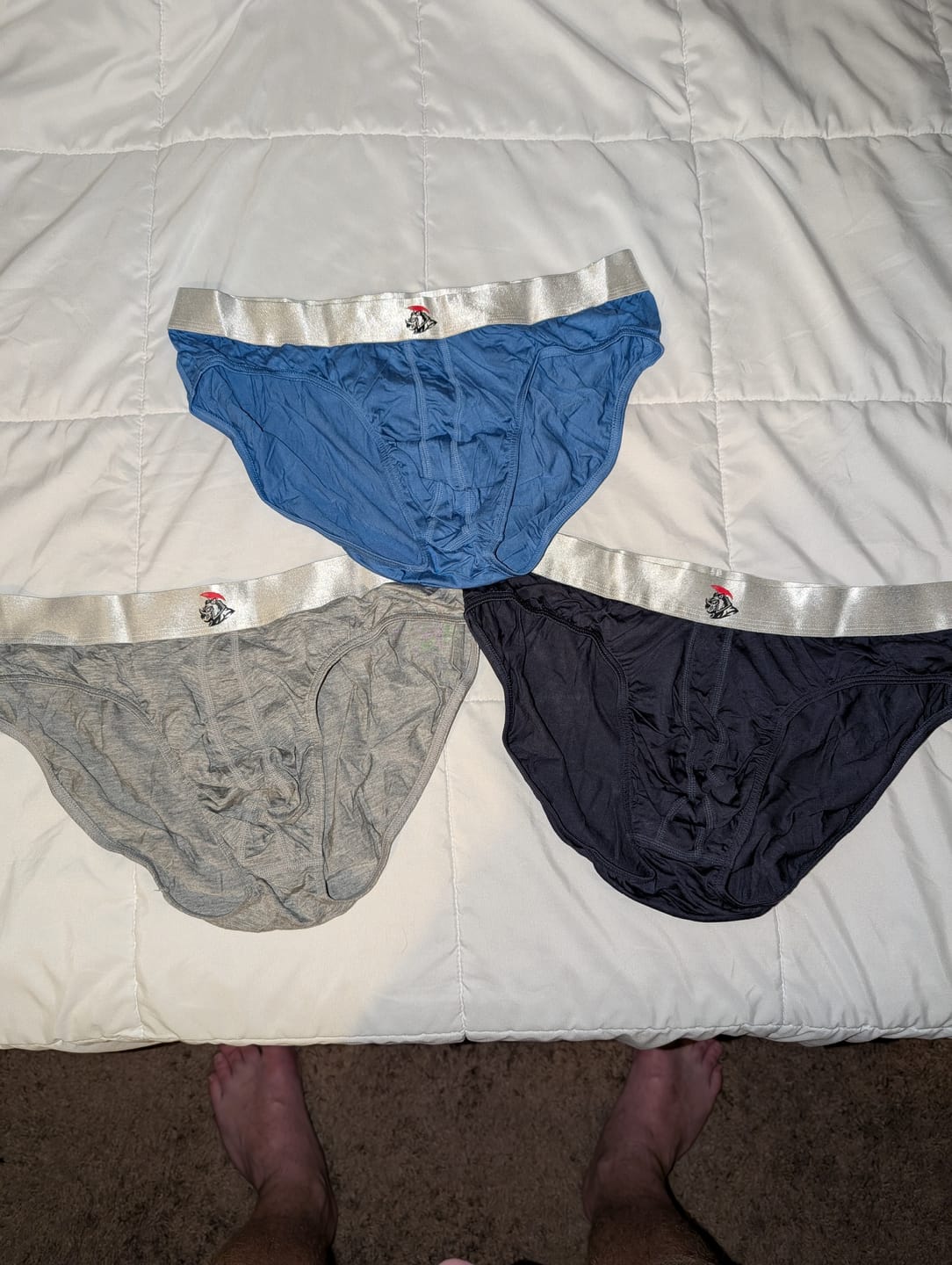 Customer photo review of Modal 7in Boxer Briefs No Fly 3pk Black/Blue/Gray