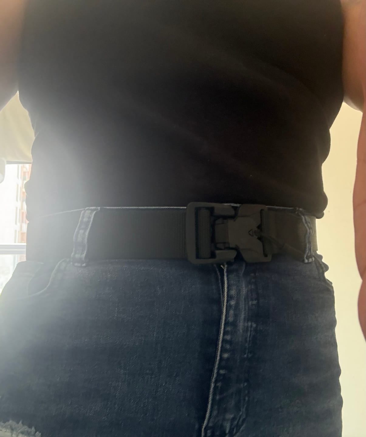 Customer photo review of CINTURON CON HEBILLA MAGNETICA DE LIBERACION RAPIDA