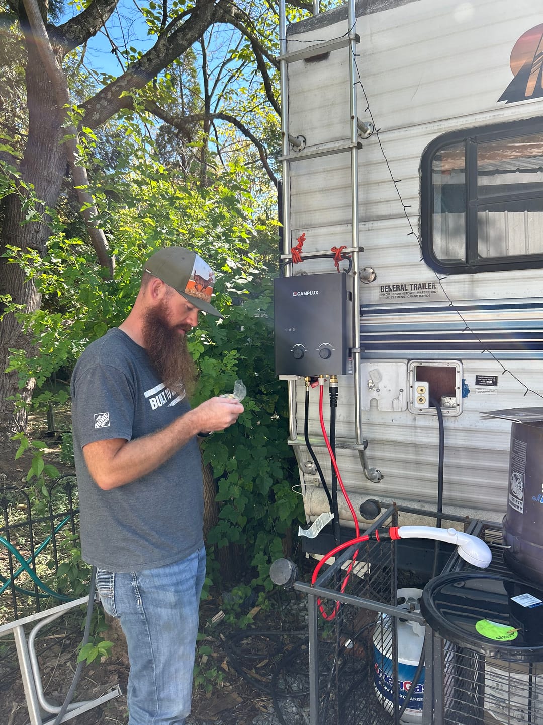 Customer photo review of Camplux AY132GP43 Portable Propane Water Heater Pump Kit