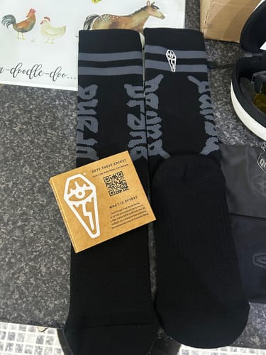 Customer photo review of Tyrant | Compression Shred Socks | Black