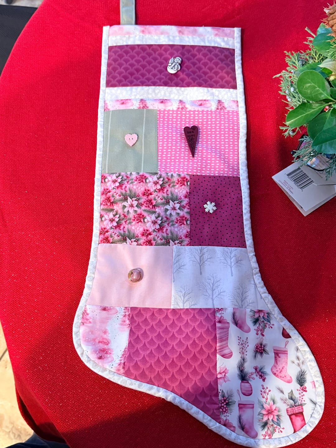 Customer photo review of Precious Pink Christmas Fabric